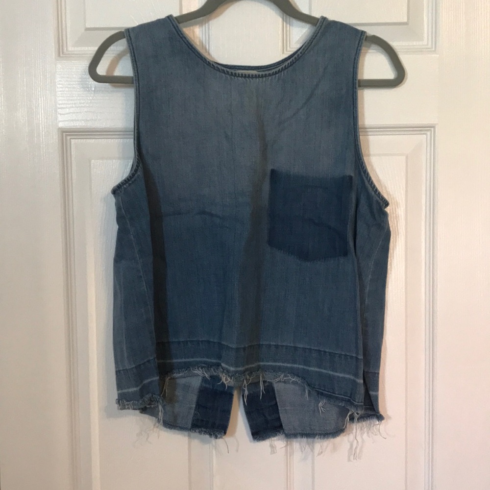 Cloth & Stone Split Back Denim Tank